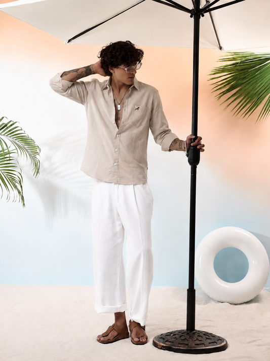 Beige Linen Shirt