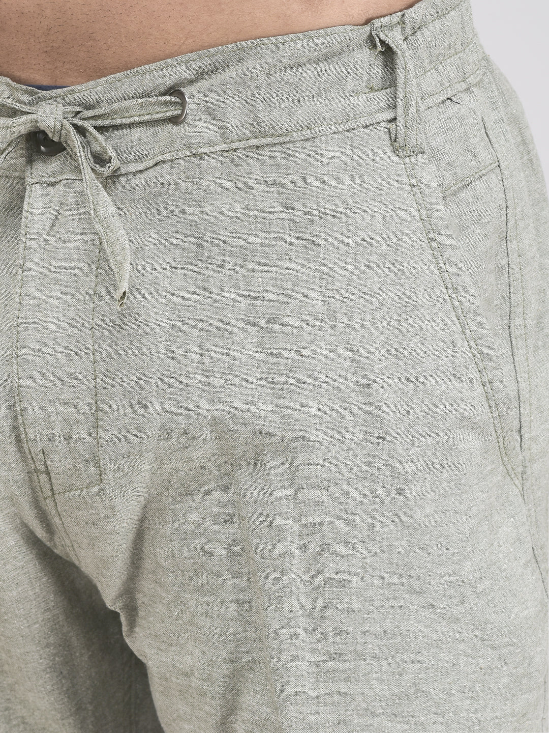 Pure linen trousers for men – front view