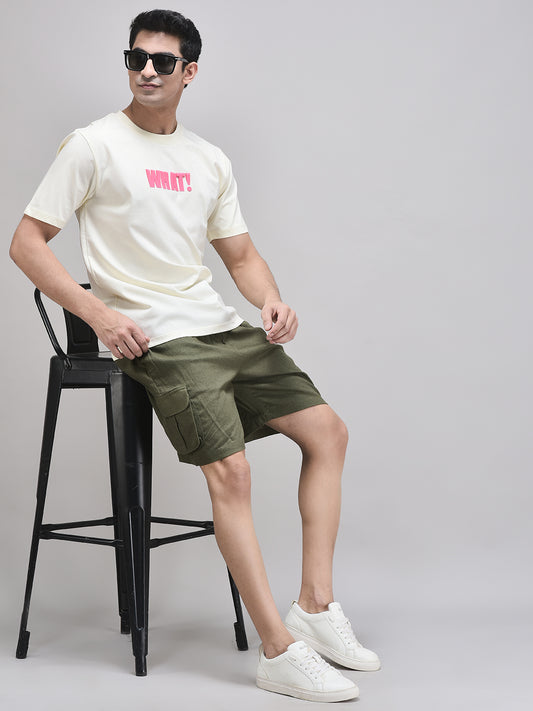 Pure linen summer shorts for men with cargo pockets