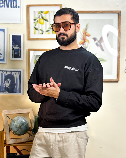 Locally Hated Black Cotton Fleece Sweatshirt
