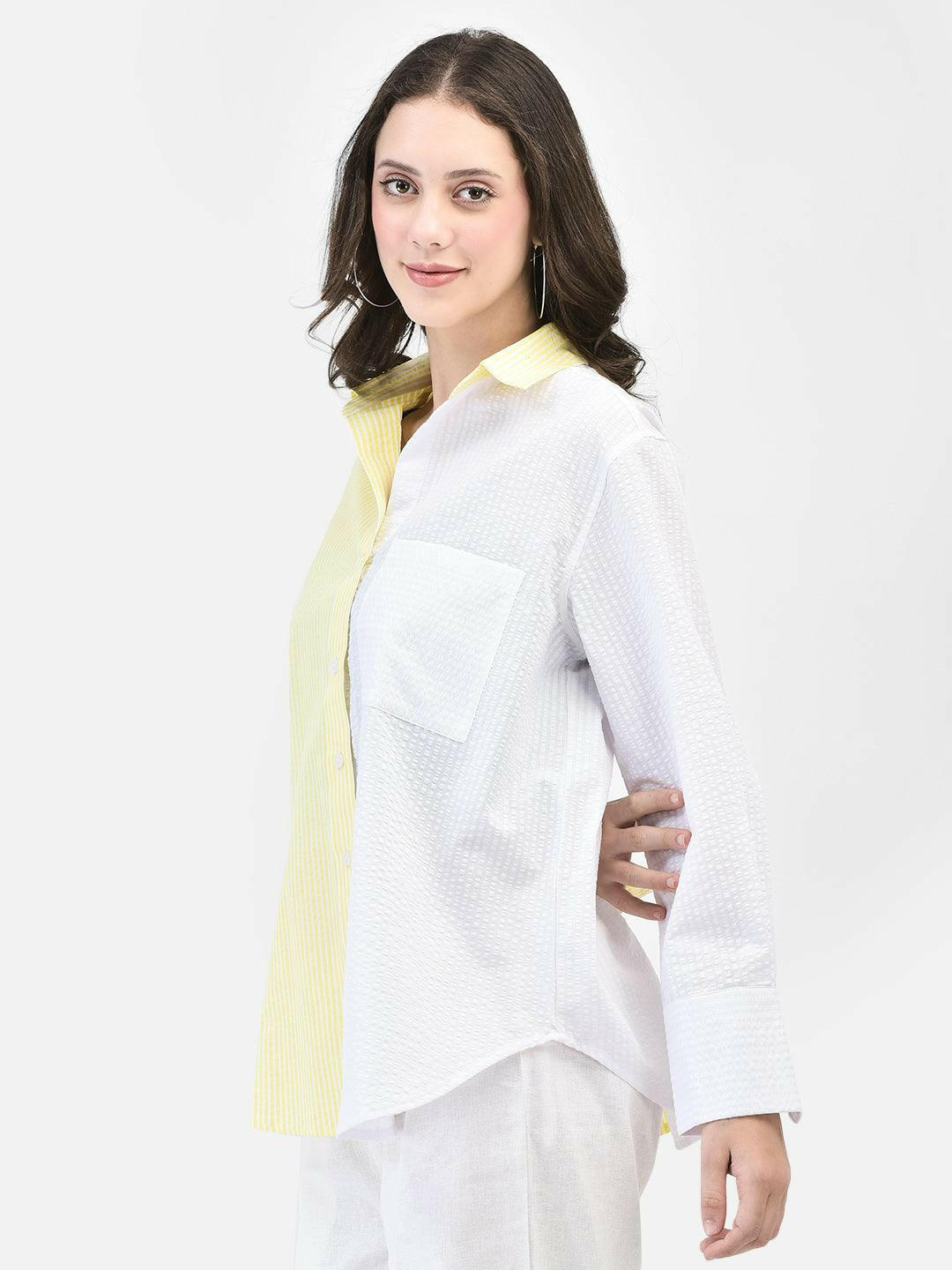 Side view of yellow oversized shirt – casual and breathable summer look