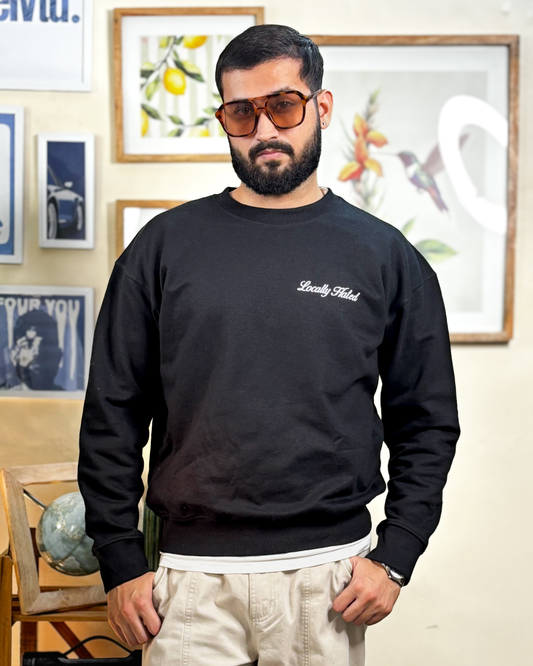 Locally Hated Black Cotton Fleece Sweatshirt