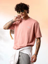 Salmon Pink Oversized Graphic T-Shirt