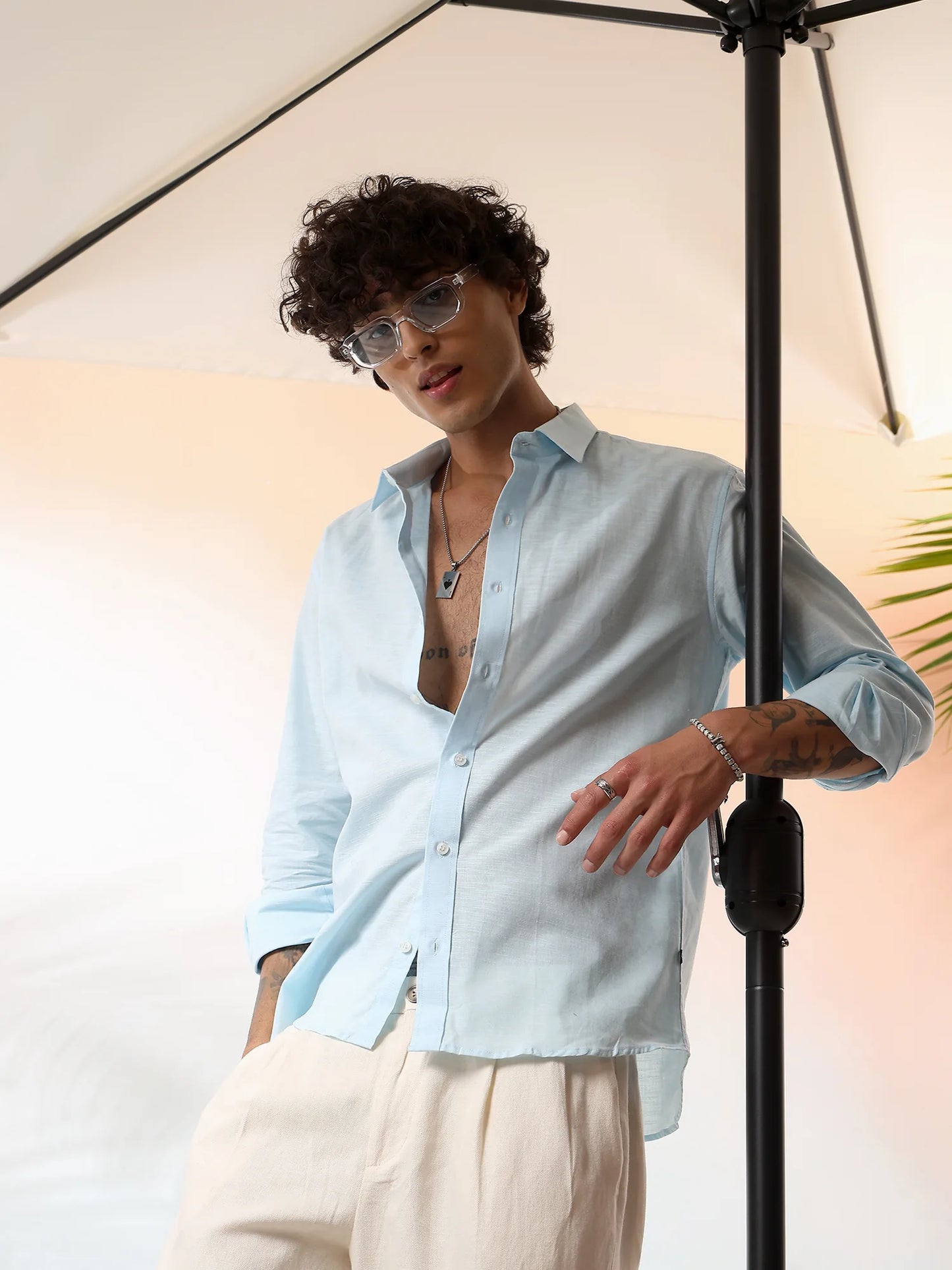 Sky Blue Linen Shirt