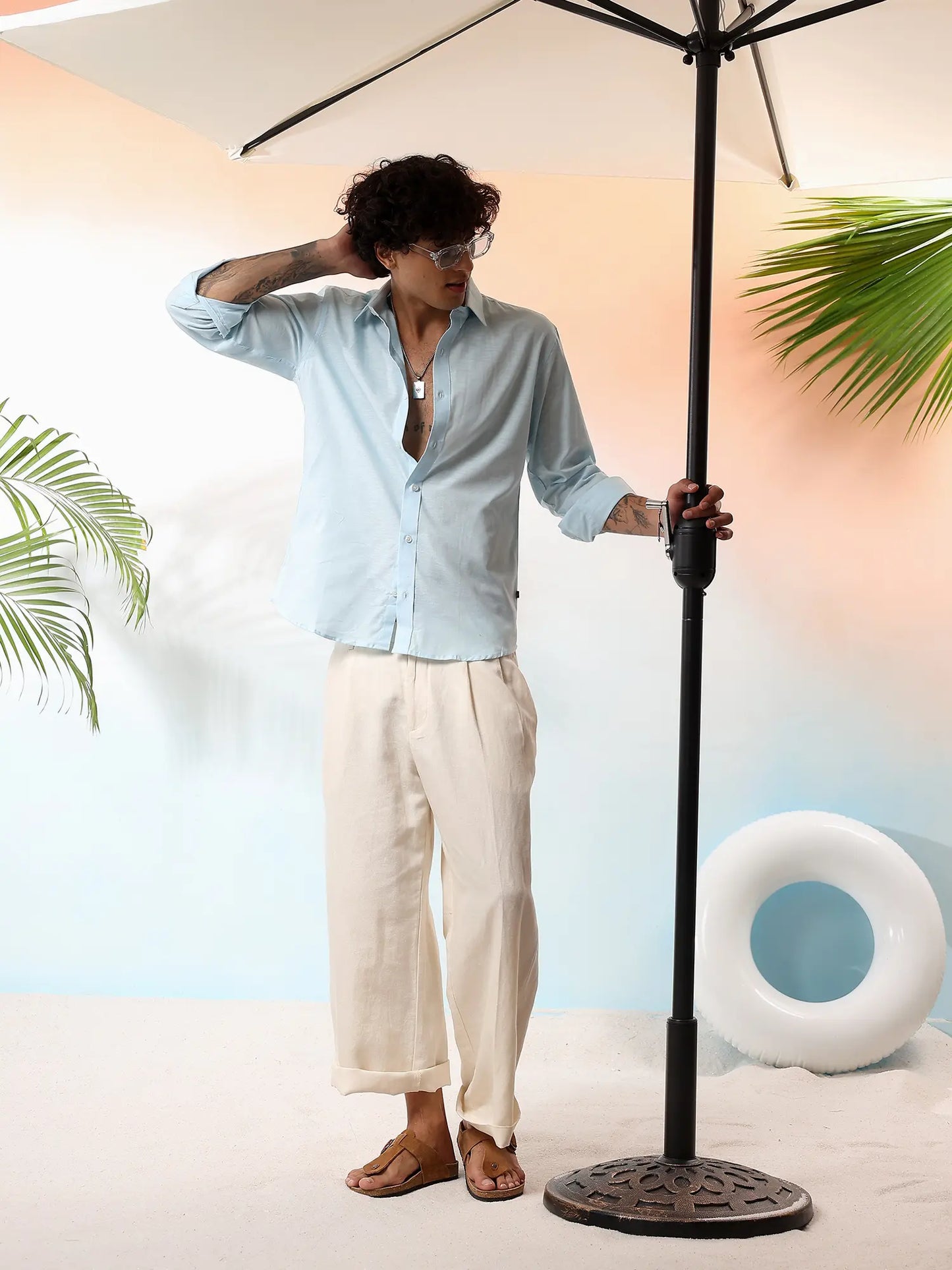 Sky Blue Linen Shirt
