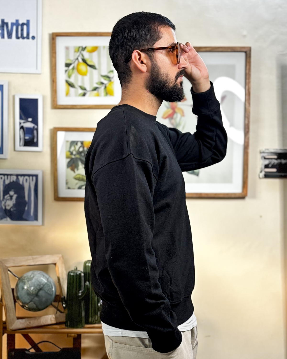 Locally Hated Black Cotton Fleece Sweatshirt