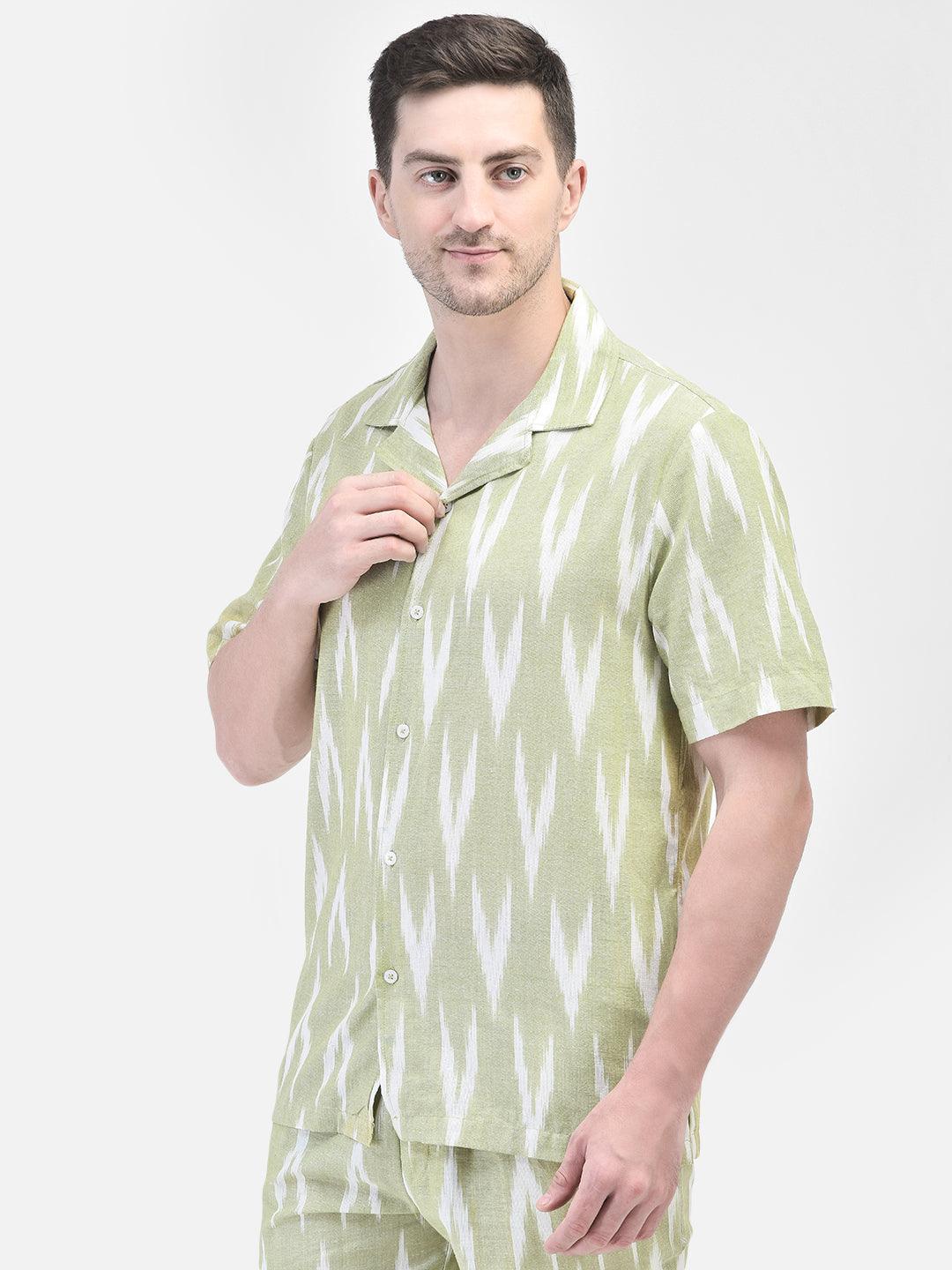 Men’s Indian ikat co-ord set for casual summer wear