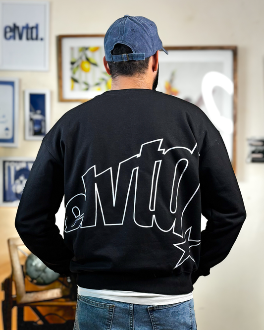 Black Y2K Graphic Sweatshirt with Back Print