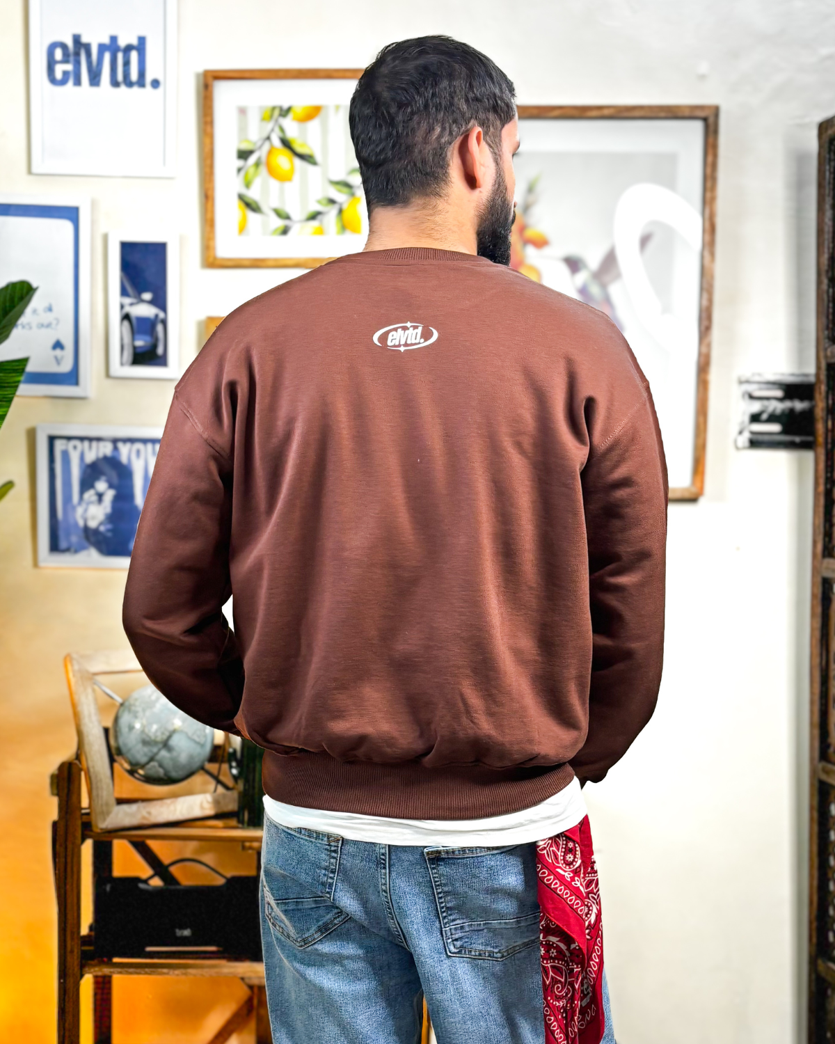 Nonchalant Brown Cotton Fleece Sweatshirt