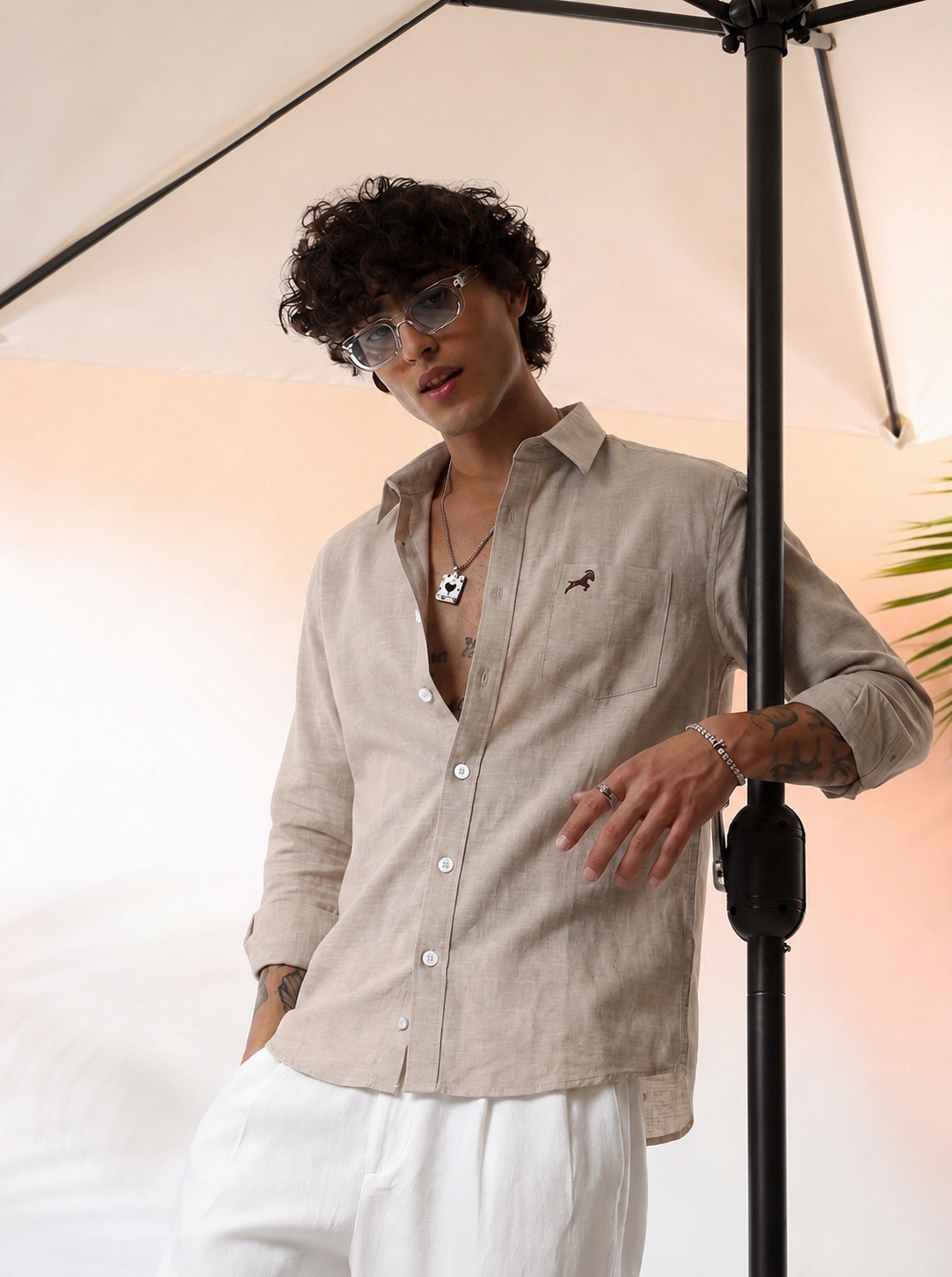 Beige Linen Shirt