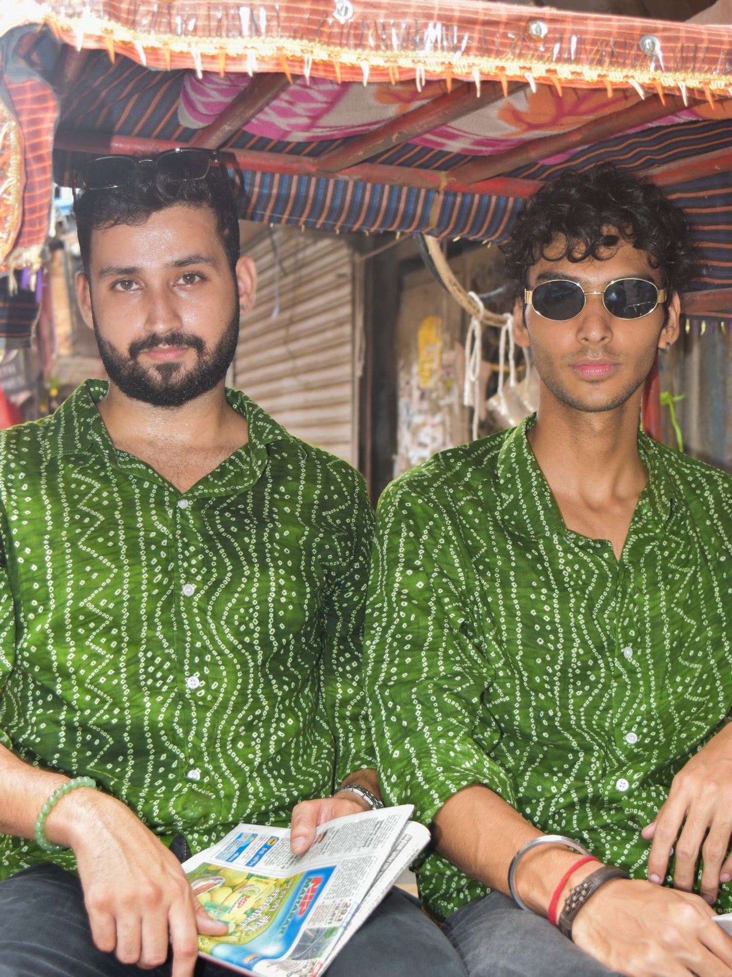 Green Bandhani Cotton Shirt