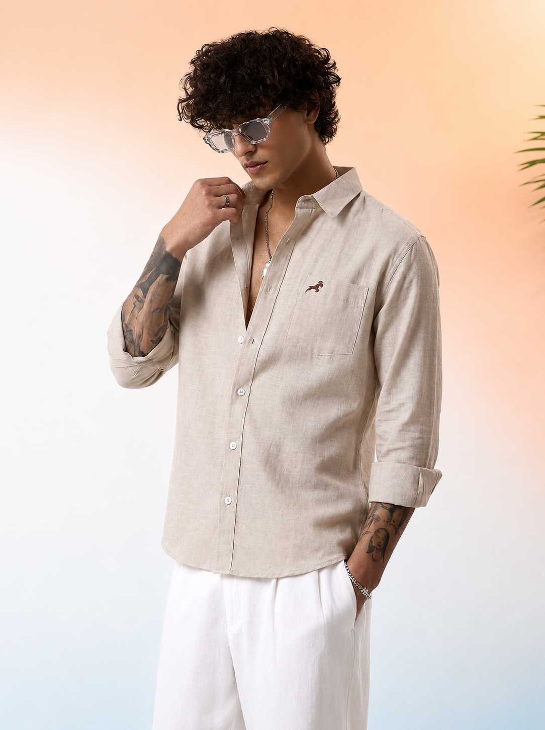 Beige Linen Shirt