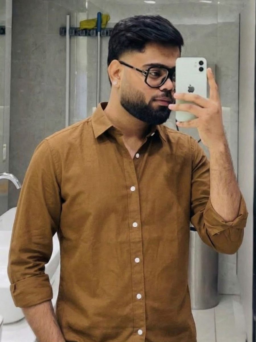 Aditya Kumar wearing TAN LINEN SHIRT (M)
