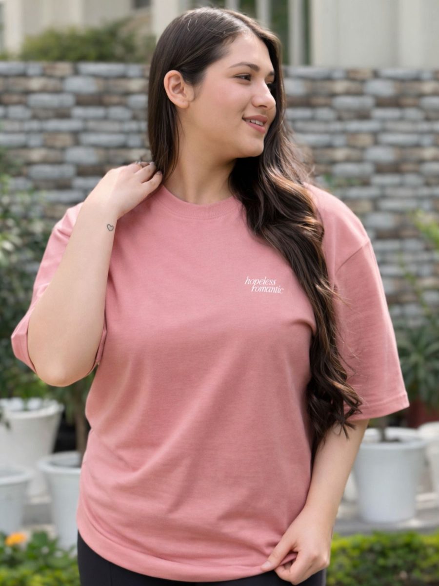 Shivika Manocha wearing PINK OVERSIZED T-SHIRT (S)