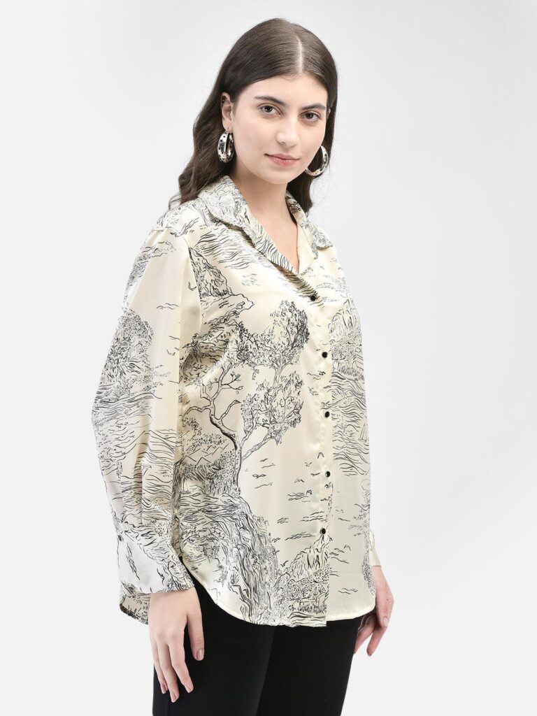 ivory satin blouse women long sleeves04